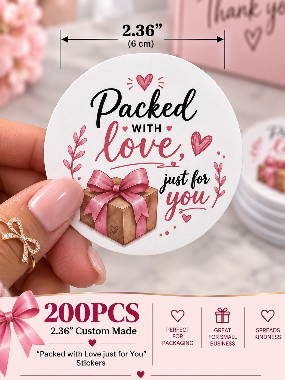250PC Bundle ~25 L Poly Mailers, 25 Cards & 200 L Stickers - Picture 4 of 5